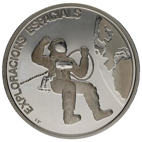 Moneda Andorra 10 Diners Exploracions Espacials Plata 1993 1oz