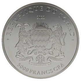 Moneda Chad 5000 Francos CFA Bitcoin Plata 2022 1oz