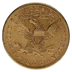 Moneda Estados Unidos 10 Dollars Eagle Oro 1893 16,74g