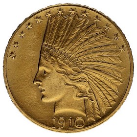 Moneda Estados Unidos 10 Dollars Indian Head Oro 1910 16,69g