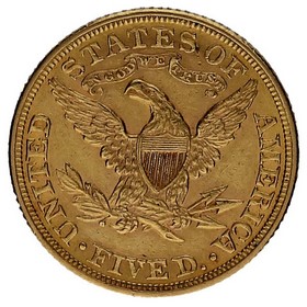 Moneda Estados Unidos 5 Dollars Half Eagle Oro 1881 8,34g