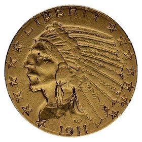 Moneda Estados Unidos 5 Dollars Indian Head Oro 1911 San Francisco 8,29g