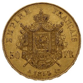 Moneda Francia 50 Francos Oro 1855 París A 16,07g
