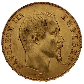 Moneda Francia 50 Francos Oro 1857 París A 16,09g
