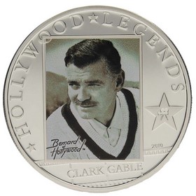 Moneda Islas Cook 5 Dollars Hollywood Legends Clark Gable Plata 2010 25g