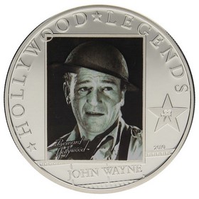 Moneda Islas Cook 5 Dollars Hollywood Legends John Wayne Plata 2010 25g