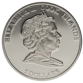 Moneda Islas Cook 5 Dollars Hollywood Legends John Wayne Plata 2010 25g