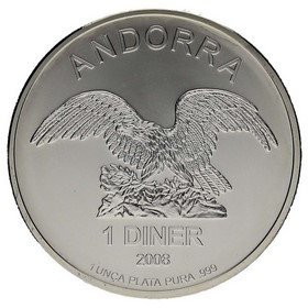 Moneda Andorra 1 Diner Plata 2008 1oz