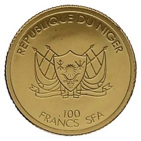 Moneda Níger 100 Francos SFA Orgullo Africano Oro 2019 1/2g