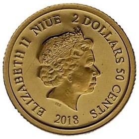 Moneda Niue 2,50 Dollars Demonio de Tasmania Oro 2018 1/2g