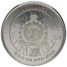 Moneda Niue 2 Dollars Bitcoin Plata 2022 1oz