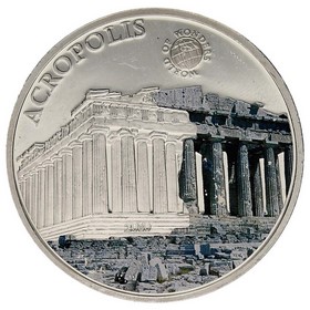 Moneda Palaos 5 Dollars Maravillas del Mundo - Acropolis Plata 2010 25g