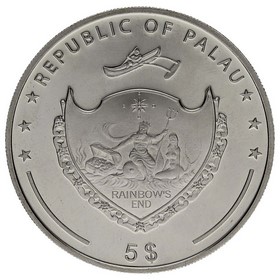 Moneda Palaos 5 Dollars Maravillas del Mundo - Acropolis Plata 2010 25g