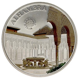 Moneda Palaos 5 Dollars Maravillas del Mundo - Alhambra Plata 2011 25g