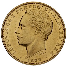 Moneda Portugal 10.000 Reis Oro 1879 17,75g