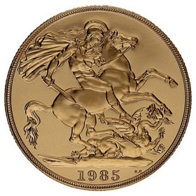 Moneda Reino Unido 2 Pounds Soberano Reina Isabel II Oro 1985 15,95g