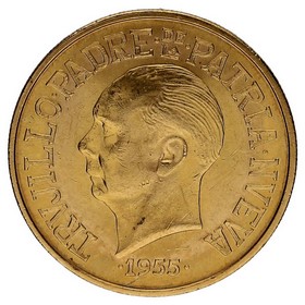 Moneda Republica Dominicana 30 Pesos 25 Aniversario de la Era de Trujillo Oro 1955 29,66g