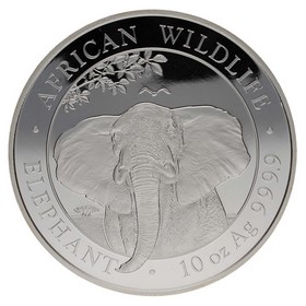 Moneda Somalia 1000 Shillings Fauna Salvaje Africana - Elefante Plata 2021 10oz