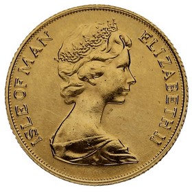 Moneda Isla de Man Soberano Isabel II Oro 1973 8,16g