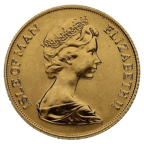 Moneda Isla de Man Soberano Isabel II Oro 1973 8,13g