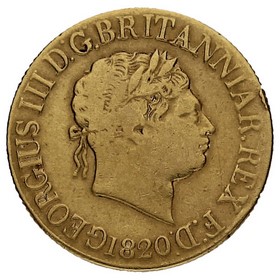 Moneda Reino Unido Soberano Jorge III Oro 1820 7,39g