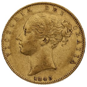 Moneda Reino Unido Soberano Victoria Oro 1843 7,95g