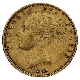 Moneda Reino Unido Soberano Victoria Oro 1853 7,93g
