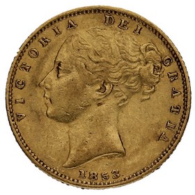 Moneda Reino Unido Soberano Victoria Oro 1853 7,94g