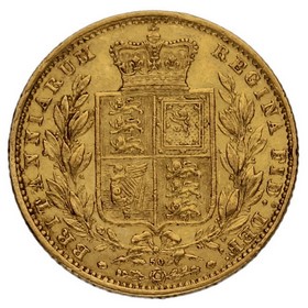 Moneda Reino Unido Soberano Victoria Oro 1866 50 7,96g