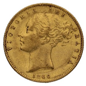Moneda Reino Unido Soberano Victoria Oro 1866 50 7,96g