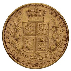 Moneda Reino Unido Soberano Victoria Oro 1868 12 7,97g