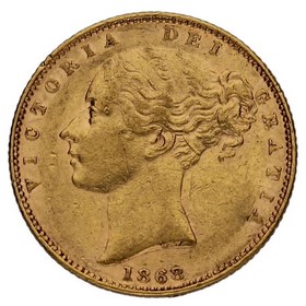 Moneda Reino Unido Soberano Victoria Oro 1868 12 7,97g