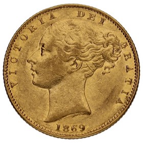Moneda Reino Unido Soberano Victoria Oro 1869 42 7,98g