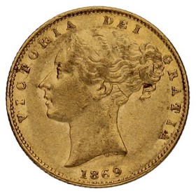 Moneda Reino Unido Soberano Victoria Oro 1869 28 7,97g