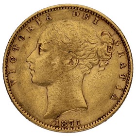 Moneda Reino Unido Soberano Victoria Oro 1871 73 7,93g