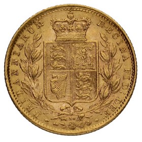 Moneda Reino Unido Soberano Victoria Oro 1871 30 7,98g
