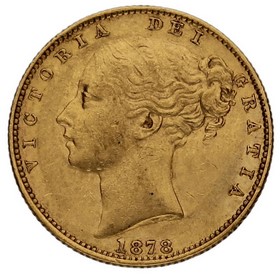 Moneda Australia Soberano Victoria Oro 1878 S 7,97g