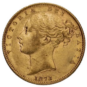 Moneda Reino Unido Soberano Victoria Oro 1873 7 7,99g