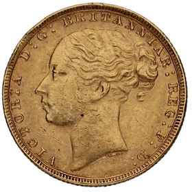 Moneda Reino Unido Soberano Victoria Oro 1880 7,99g