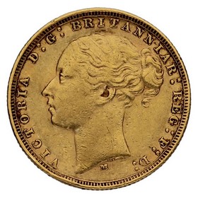 Moneda Reino Unido Soberano Victoria Oro 1881 7,94g