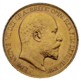 Moneda Reino Unido 5 Pounds Eduardo VII Oro 1902 39,97g