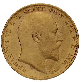 Moneda Reino Unido Soberano Eduardo VII Oro 1902 7,97g