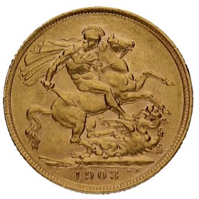 Moneda Reino Unido Soberano Eduardo VII Oro 1903 7,99g