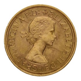 Moneda Reino Unido Soberano Isabel II Oro 1957 7,99g