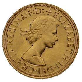 Moneda Reino Unido Soberano Isabel II Oro 1958 7,97g