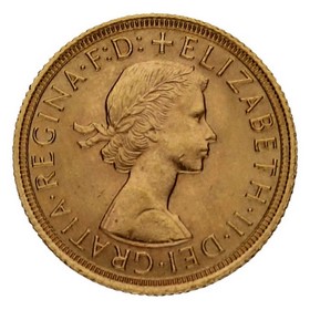 Moneda Reino Unido Soberano Isabel II Oro 1964 7,98g