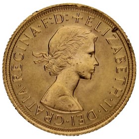 Moneda Reino Unido Soberano Isabel II Oro 1965 7,96g