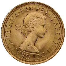 Moneda Reino Unido Soberano Isabel II Oro 1966 7,96g