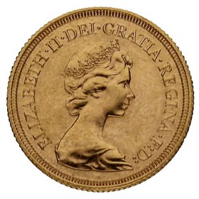 Moneda Reino Unido Soberano Isabel II Oro 1974 7,99g