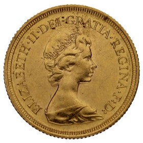 Moneda Reino Unido Soberano Isabel II Oro 1974 7,96g